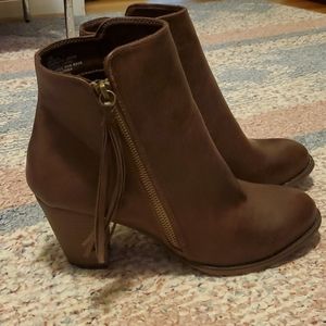 Nine West Vegan Leather Brown Booties